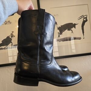 Lucchese Men's Black Cowboy Boot Leather Classic 9.5